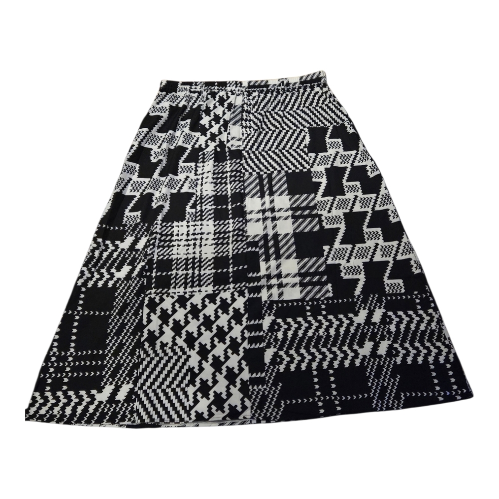 Chic Black and White A-Line Skirt